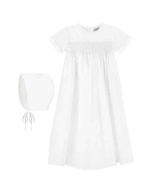 Carriage Boutique Smocked Christening Gown Bonnet Set in at