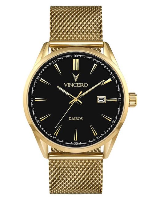 Vincero Kairos Mesh Strap Watch 42mm in Gold at