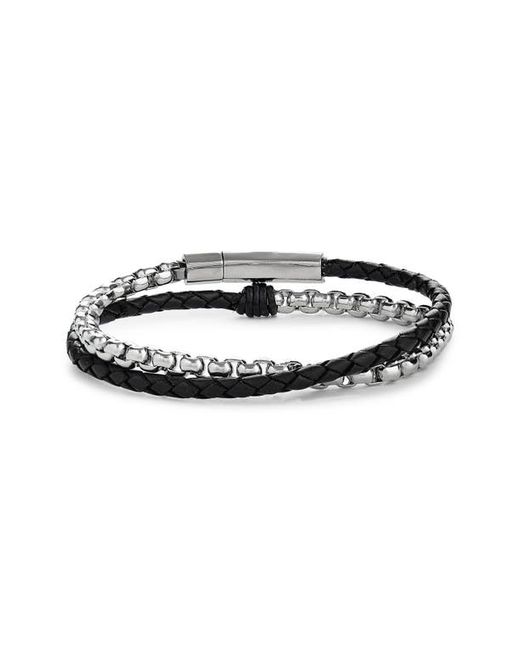 Jonas Studio Braided Leather Chain Double Wrap Bracelet in at