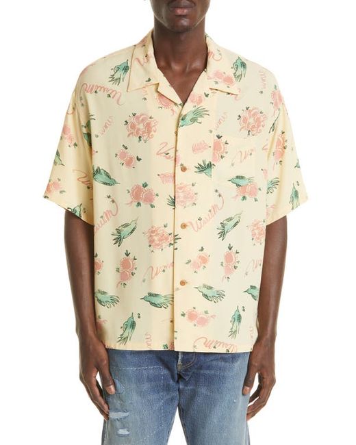 Visvim Wallis Sunnybird Short Sleeve Button-Up Camp Shirt in at