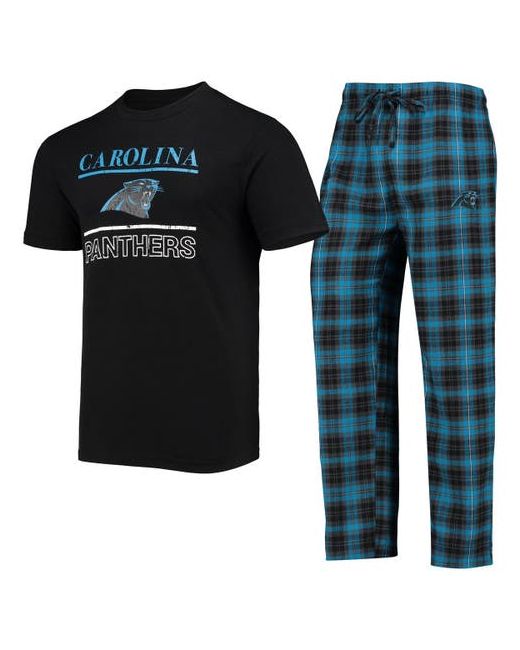 Concepts Sport Blue Carolina Panthers Lodge T-Shirt Pants Set at