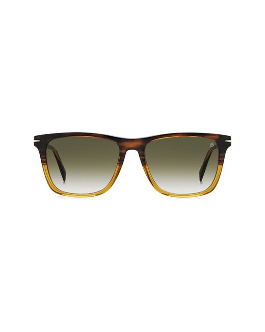 David Beckham Eyewear 55mm Polarized Rectangular Sunglasses in Brown Shaded at