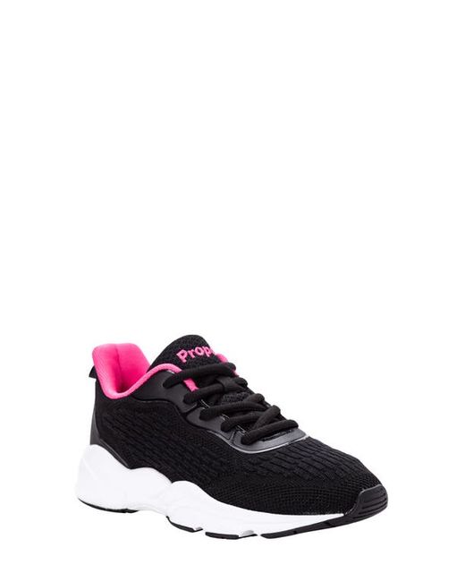 Propét Stability Strive Sneaker in Black/Hot Fabric at