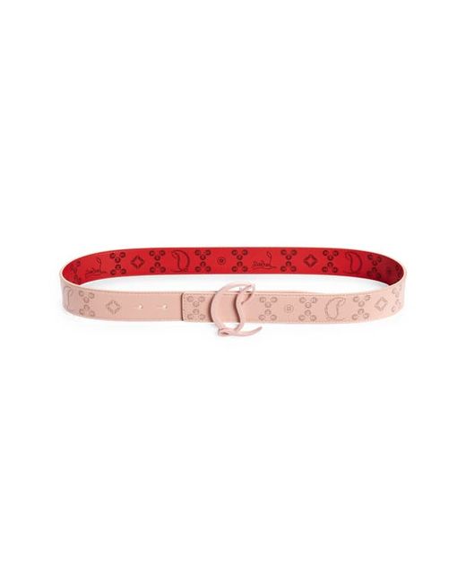 Christian Louboutin Logo Buckle Calfskin Leather Belt in at