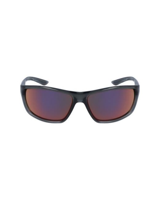 Nike Rabid 64mm Rectangle Sunglasses in Black/Med Olive/Terrain Tint at