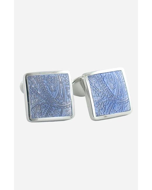 David Donahue Sterling Cuff Links in Blue at