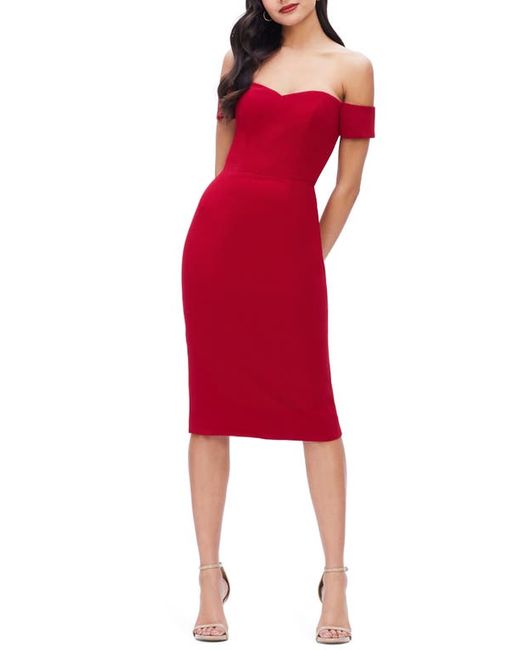 Dress the population Bailey Off the Shoulder Body-Con Dress in at