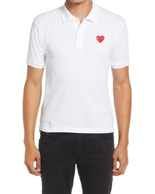 Comme Des Garçons Play Heart Logo Slim Fit Polo in at