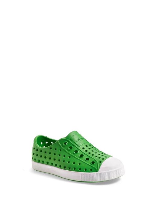 Native Shoes Jefferson Water Friendly Slip-On Vegan Sneaker in Grasshopper Shell White at