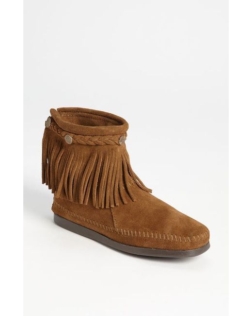 Minnetonka Fringed Moccasin Bootie in at