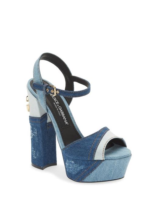 Dolce & Gabbana Keira Patchwork Platform Sandal in at