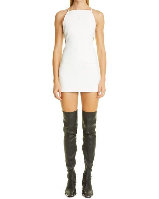 Courrèges Circle Cutout Wool Blend Crepe Minidress in at