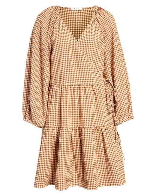 Madewell Gingham Puff Sleeve Wrap Dress in at