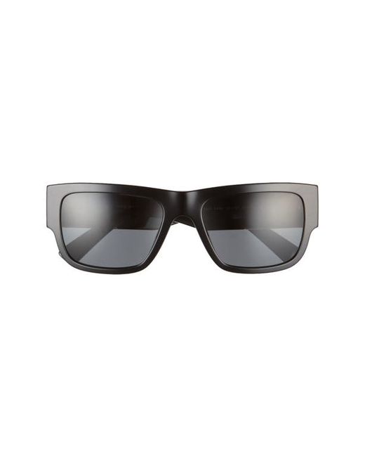 Versace 56mm Rectangle Sunglasses in Black/Dark Grey at