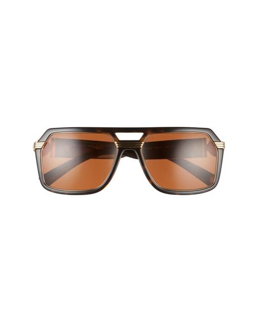 Versace 58mm Aviator Sunglasses in Havana/Dark at