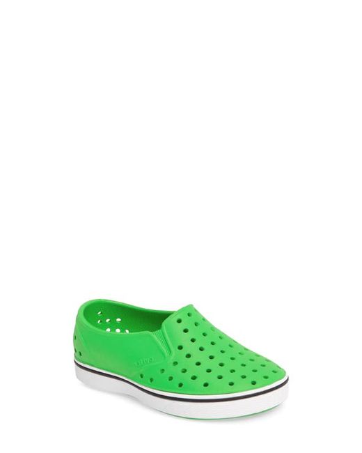 Native Shoes Miles Slip-On Sneaker in Chartreuse Shell White at