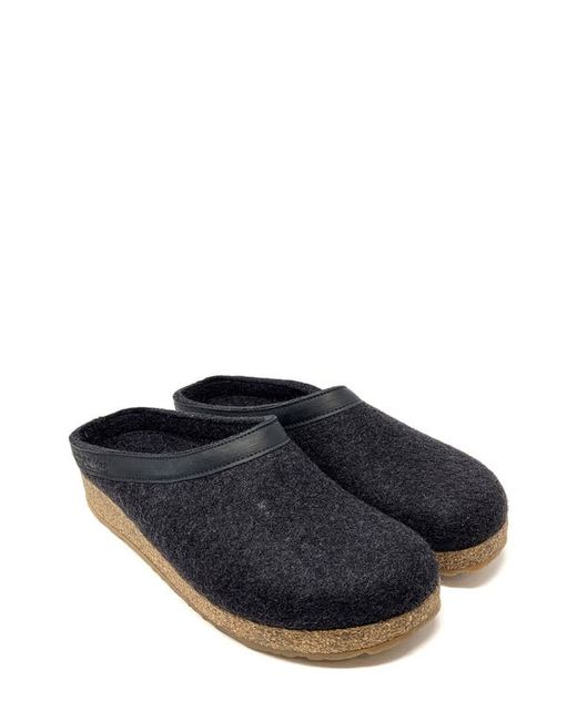 Haflinger Grizzly Clog Slipper in Charcoal/Charcoal at