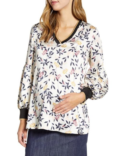 Maternal America Bishop Sleeve Maternity Blouse in at