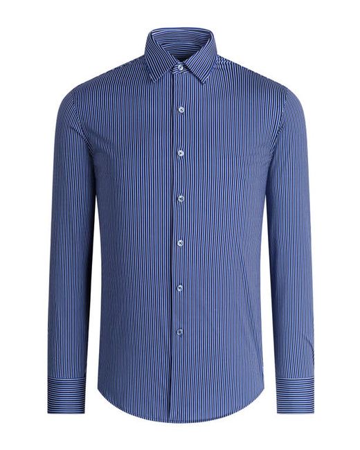 Bugatchi Tech Stripe Stretch Cotton Button-Up Shirt in at