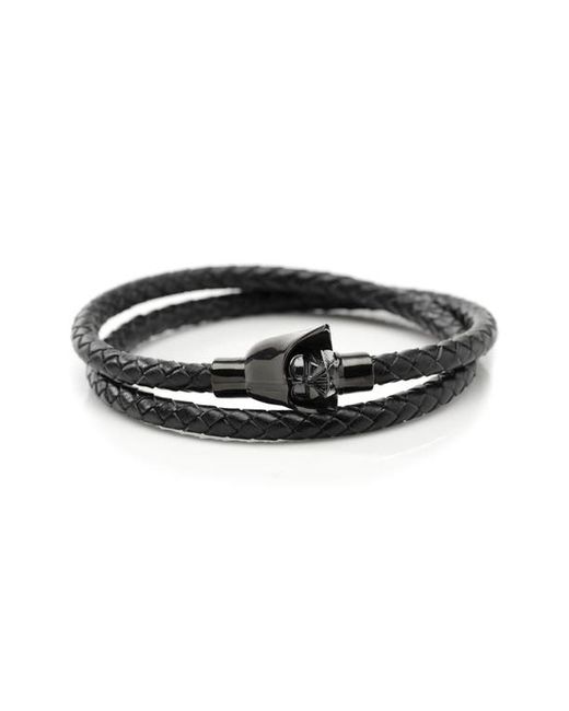 Cufflinks, Inc. Inc. Star Warstrade Darth Vader Braided Leather Wrap Bracelet in at