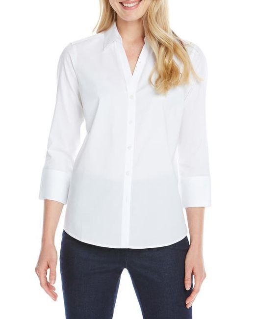 Foxcroft Mary Button-Up Blouse in at