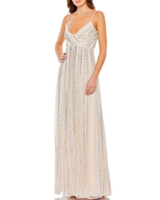 Mac Duggal Sleeveless Beaded Empire Waist Gown in at