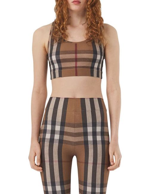 Burberry Immy Check Jersey Crop Top in at