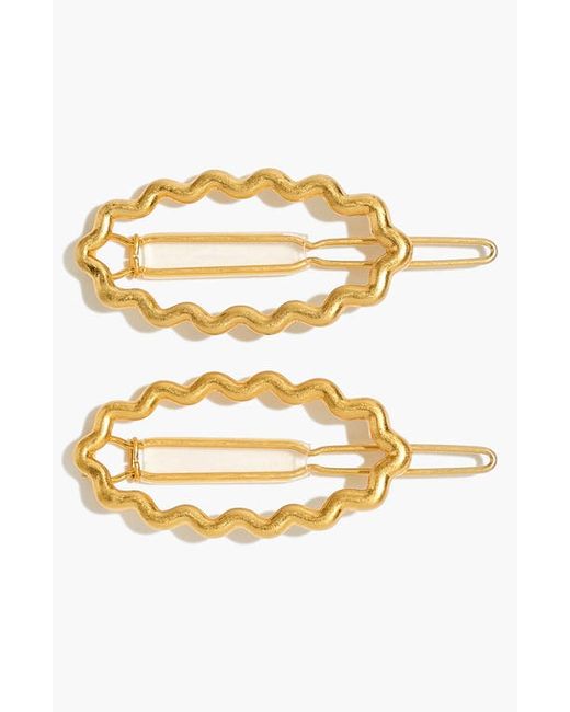 Madewell 2-Pack Zigzag Oval Hair Clips in at