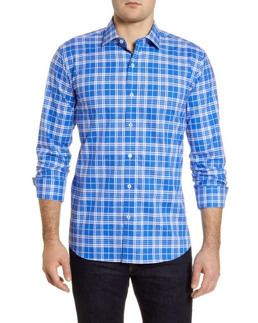 Bugatchi Shaped Fit Plaid Button-Up Shirt in at