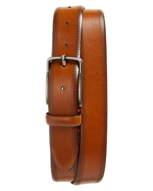 Johnston & Murphy Perforated Leather Belt in at
