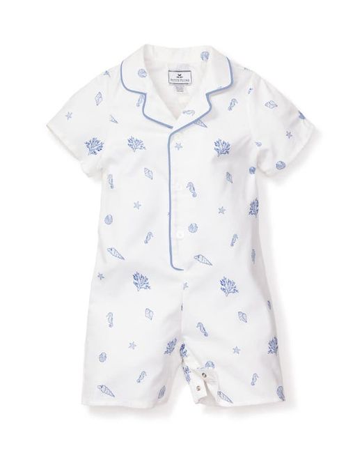 Petite Plume Suffolk Seashell Print Classic One-Piece Short Pajamas in at