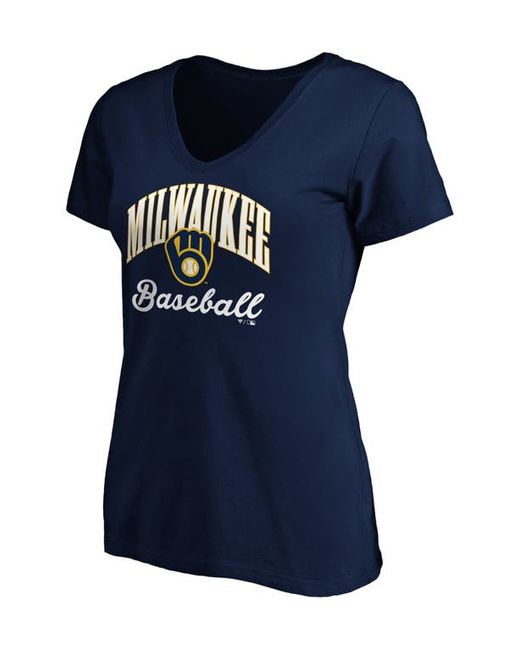 Fanatics Branded Milwaukee Brewers Victory Script V-Neck T-Shirt at