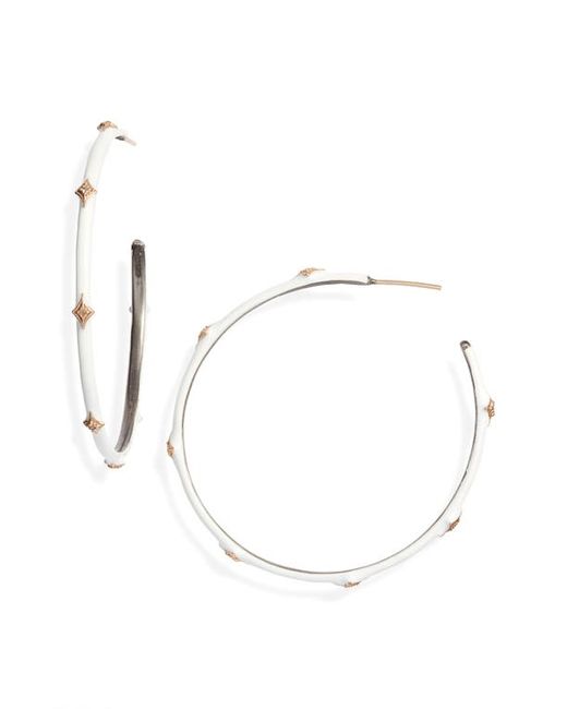 Armenta New World 14k Gold Enamel Hoop Earrings in at