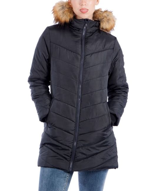 Modern Eternity Faux Fur Trim Convertible Puffer 3-in-1 Maternity Jacket in at