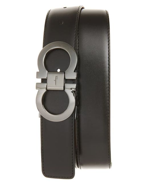 Salvatore Ferragamo Reversible Leather Belt in Auburn at