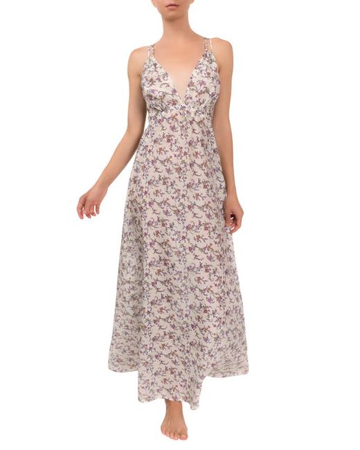 Everyday Ritual Hazel Print Cutout Sleeveless Nightgown in at