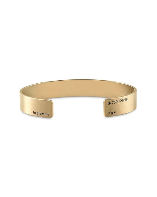 Le Gramme 33G Brushed 18K Gold Cuff Bracelet in at
