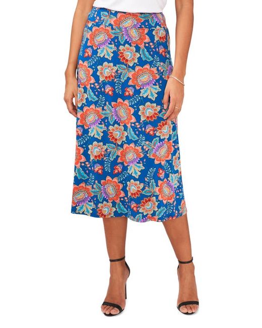 Chaus Floral Midi Dress in Blue/Red/Multi at
