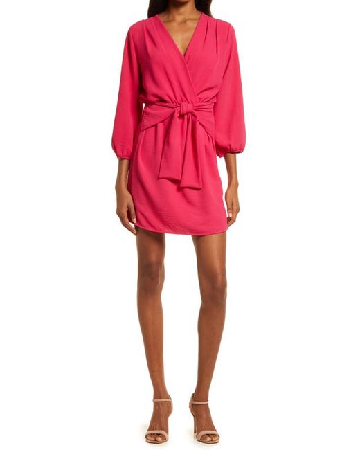 Fraiche by J Long Sleeve Tie Front Dress in at