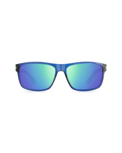 Polaroid 58mm Polarized Rectangular Sunglasses in Blue Ml Pz at