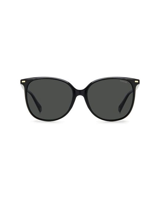 Polaroid 57mm Polarized Cat Eye Sunglasses in Black Pz at