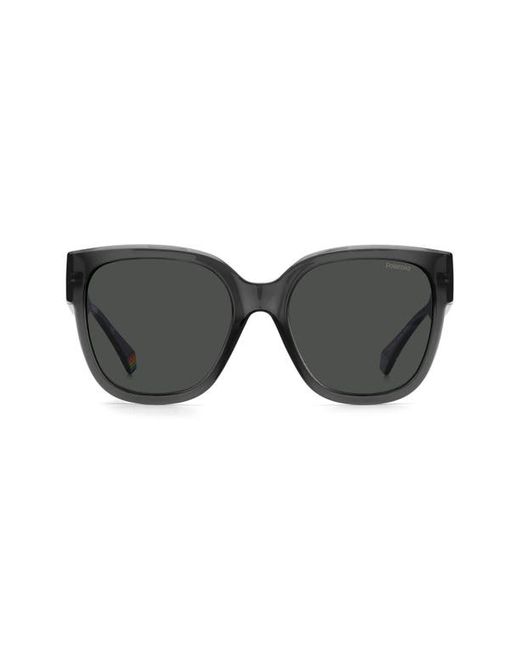 Polaroid 55mm Polarized Square Sunglasses in Grey Pz at