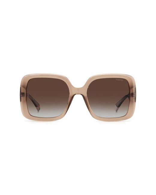 Polaroid 54mm Polarized Square Sunglasses in Brown Grad Polz at
