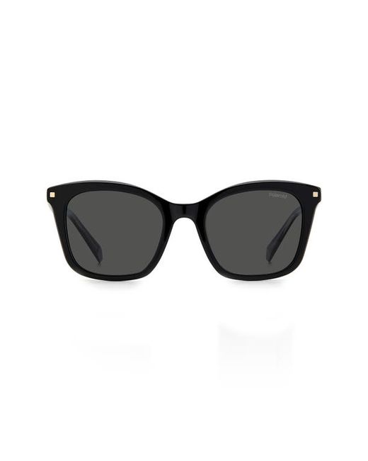 Polaroid 51mm Polarized Rectangular Sunglasses in Black Pz at