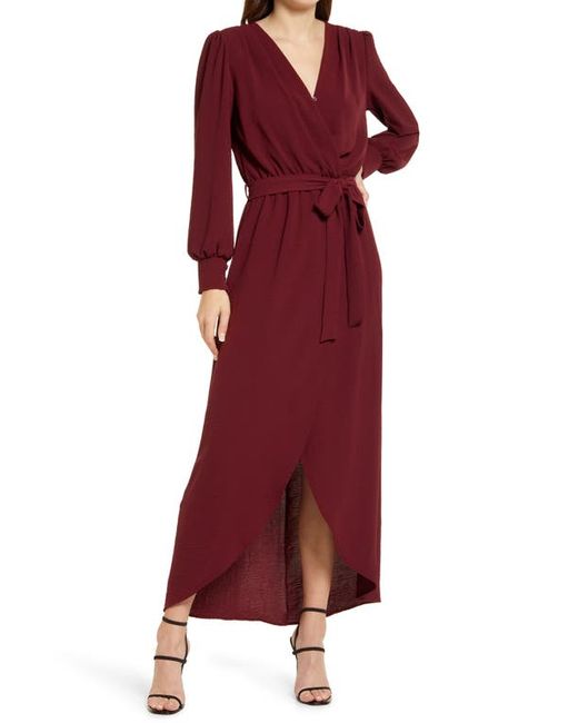 Fraiche by J Wrap Front Long Sleeve Dress in at
