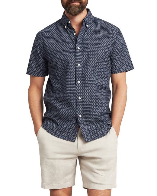 Faherty Playa Regular Fit Print Short Sleeve Button-Down Shirt in at