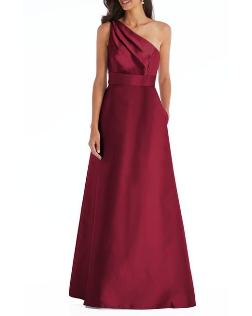 Alfred Sung One-Shoulder A-Line Gown in at