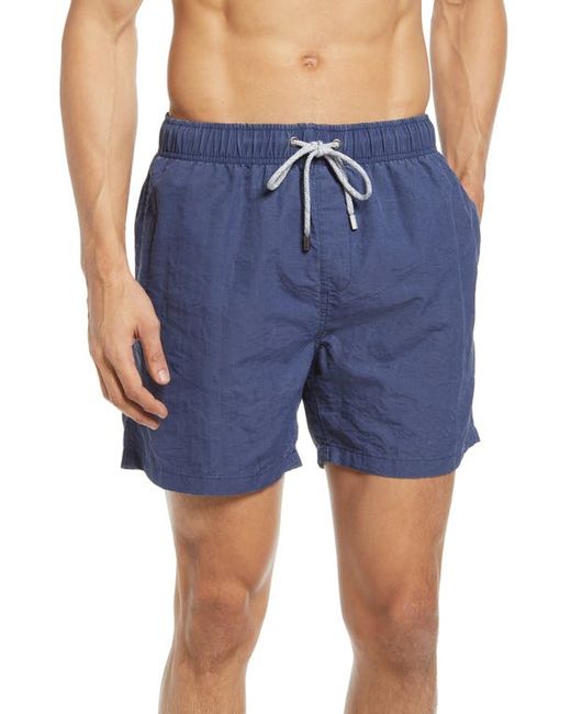 Vintage Summer Solid Washed Nylon Swim Trunks in at