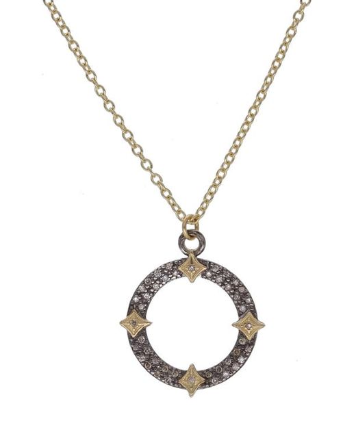Armenta Old World Champagne Diamond Open Pavé Circle Necklace in at