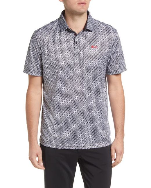 Black Clover Twisted Performance Golf Polo in Black/White at